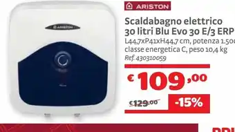 Scaldabagno elettrico 30 litri blu evo 30 e/4 erp