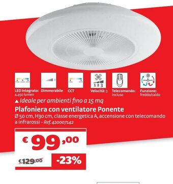 Bricocenter Plafoniera con ventilatore ponente offerta