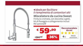 Bricocenter Miscelatore da cucina sweet offerta