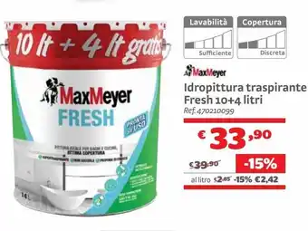 Bricocenter Idropittura traspirante fresh 10+4litri offerta