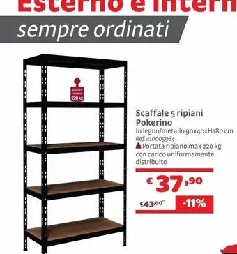 Bricocenter Scaffale 5 ripiani pokerino offerta