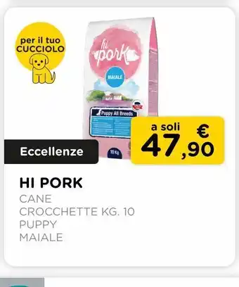 Arcaplanet Hi pork / crocchette cane / kg.10 / puppy/ maiale offerta