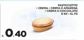 Pasticciotto crema, crema e amarena, crema e cioccoalto g 60 al pz