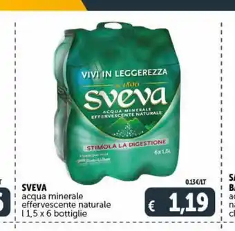 Deco Maxistore Sveva acqua minerale effervescente naturale l 1.5 x 6 bottiglie offerta