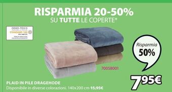 JYSK Plaid in pile dragehode 140x200 cm offerta