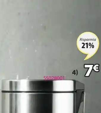 Pattumiera pedale medle 3l acciaio