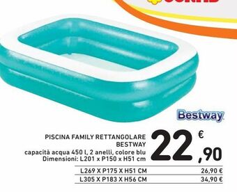 Spazio Conad Piscina family rettangolare bestway offerta