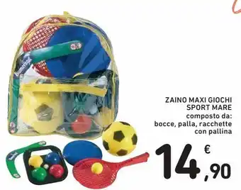 Spazio Conad Zaino maxi giochi sport mare offerta
