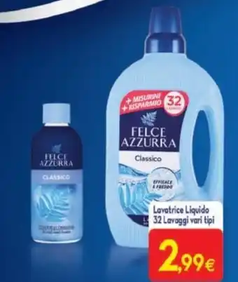 Proshop Felce Azzurra Classico Lavatrice Liquido 32 Lavaggi offerta