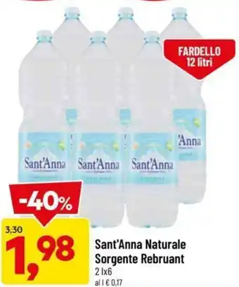 DPiù Sany'Anna Naturale Sorgente Rebruant 2 l x 6 offerta