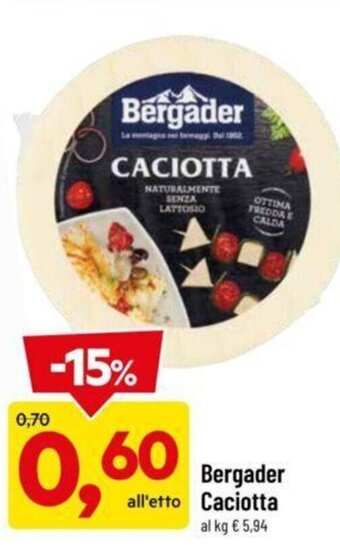 DPiù Bergader Caciotta offerta