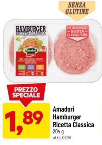 DPiù Amadori Hamburger Ricetta Classica 204 g offerta
