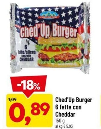 DPiù Ched'Up Burger 6 Fette Con Cheddar 150 g offerta