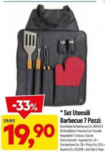 DPiù Set Utensili Barbecue 7 Pezzi offerta