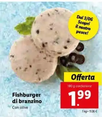 Lidl Fishburger di branzino offerta