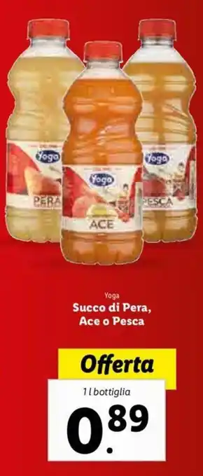 Lidl Yoga Succo di Pera, Ace o Pesca offerta