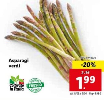 Lidl Asparagi verdi offerta