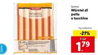 Lidl Salumeo Würstel di pollo e tacchino offerta