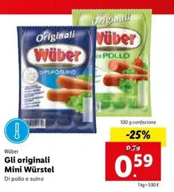 Lidl Gli originali Mini Würstel offerta