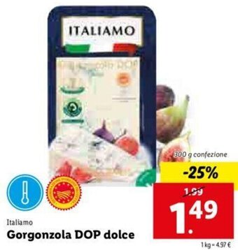 Lidl Gorgonzola DOP dolce offerta