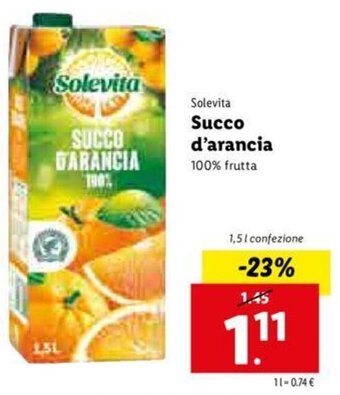 Lidl Solevita Succo d'arancia offerta