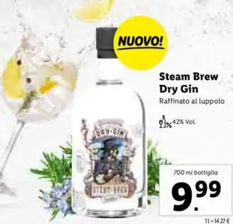 Lidl Steam Brew Dry Gin 700 ml offerta