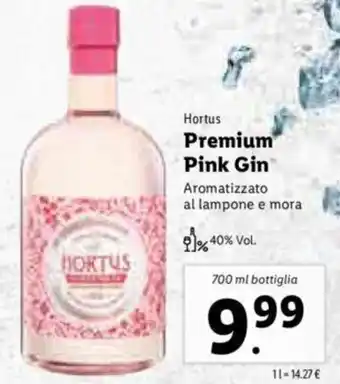Lidl Hortus Premium Pink Gin 700 ml offerta
