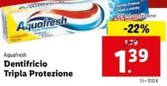 Lidl Aquafresh Dentifricio Tripla Protezione offerta