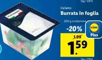 Lidl Burrata in foglia offerta