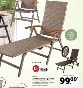 Lidl Lettino sdraio da giardino offerta
