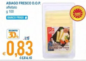 MD Discount Asiago Fresco D.O.P 100 g offerta