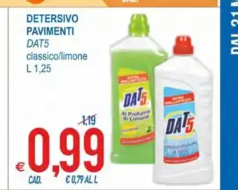 MD Discount Detersivo Pavimenti Dat 5 classico / limone L 1,25 offerta