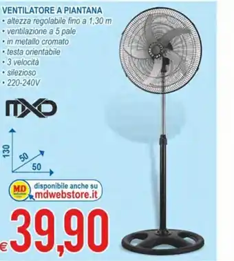 MD Discount MXD Ventilatore A Piantana 220-240 V offerta