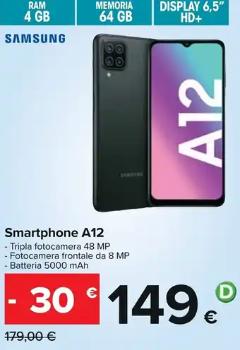 Carrefour Samsung A12 Smartphone A12 offerta