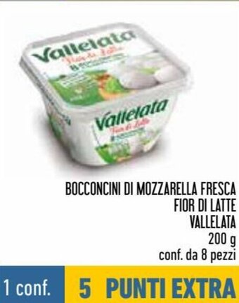 Conad Superstore Bocconcini di Mozzarella Fresca Fior di Latte Vallelata 200 g Conf. da 8 Pezzi offerta