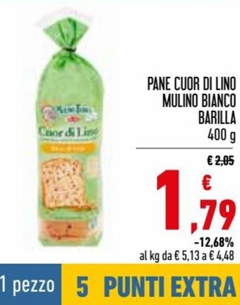 Conad Superstore Pane Cuor di Lino Mulino Bianco Barilla 400 g offerta