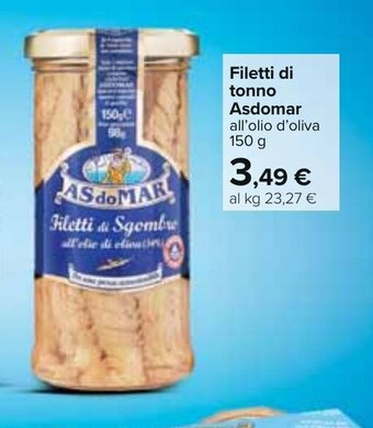 Carrefour Às do Mar Filetti di tonno 150 g offerta