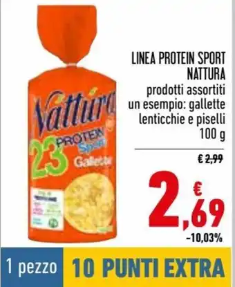 Conad Superstore Nattura Linea Protein Sport Prodotti Assortiti Gallette Lenticchie e Piselli 100 g offerta