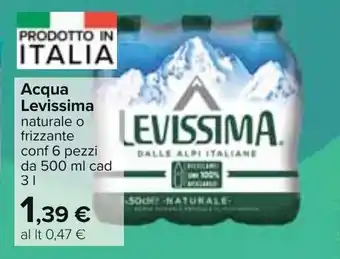Carrefour Levissima Acqua 6 pezzi 50 ml cad 3 l offerta
