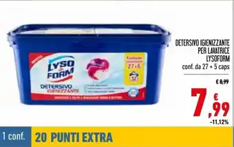 Conad Superstore Lysoform Detersivo Igienizzante Per Lavatrice Conf. Da 27 + 5 Caps offerta