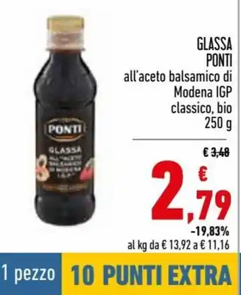 Conad Superstore Ponti Glassa All'Aceto Balsamico Di Modena IGP Classico, Bio 250 g offerta