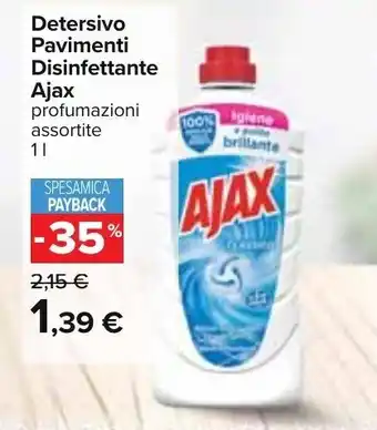Carrefour Ajax Detersivo per Pavimenti Disinfettante 1 l offerta