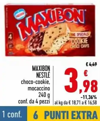 Conad Superstore Nestlé Maxibon Choco-Cookie, Mocaccino 240 g Conf. da 4 Pezzi offerta