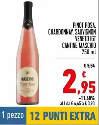 Conad Superstore Cantine Maschio Pinot Rosa, Chardonnay, Sauvignon Veneto IGT 750 ml offerta