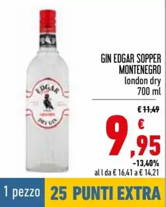 Conad Superstore Edgar Sopper Montenegro Gin London Dry 700 ml offerta