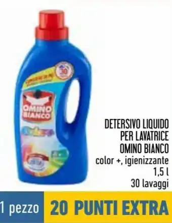 Conad Superstore Omino Bianco Detersivo Liquido Per Lavatrice Color +, Igienizzante 1.5 L 30 Lavaggi offerta