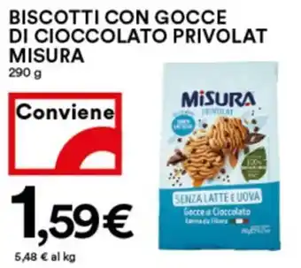 Coop Superstore Biscotti Con Gocce Di Cioccolato Privolat Misura 290g offerta