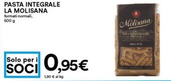 Coop Superstore Pasta Integrale La Molisana Formati Normali, 500 g offerta
