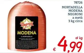 Negroni Mortadella Modena 3 kg