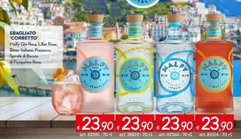 Zona Malfy Gin Rosa Sbagliato'Corretto' 70 cl offerta